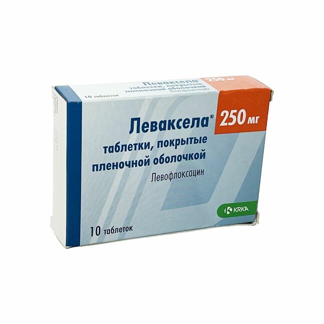 Леваксела 250мг №10/левофлоксацин/KRKA/